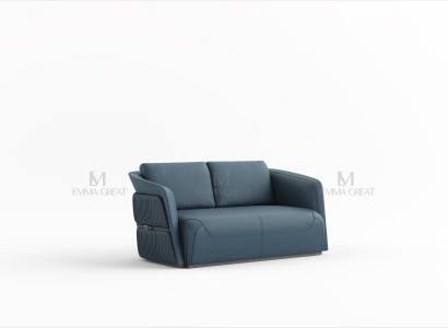 Two-seater Design Sofa 2 Seater Couch Upholstery Suite Sofas Couch Blue Luxury